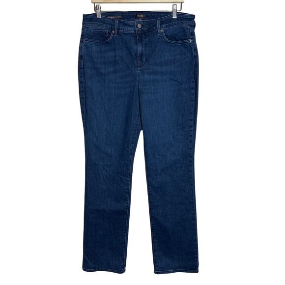 NYDJ Denim - NYDJ Marilyn Straight Leg Jeans Lift Tuck Technology Blue Denim Stretch Sz 14